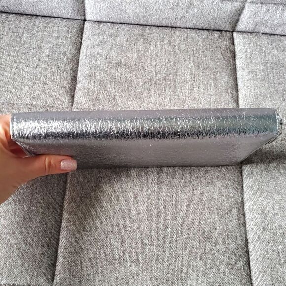 Maison Martin Margiela 11 Silver Cracked Leather Foil Travel Long Wallet Clutch - Picture 13 of 15